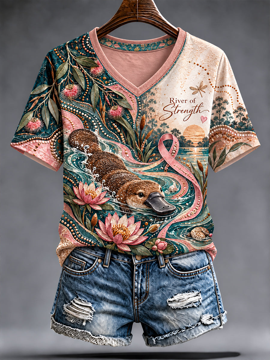Women's Breast Cancer Awareness In Australia Short Sleeve T-Shirt