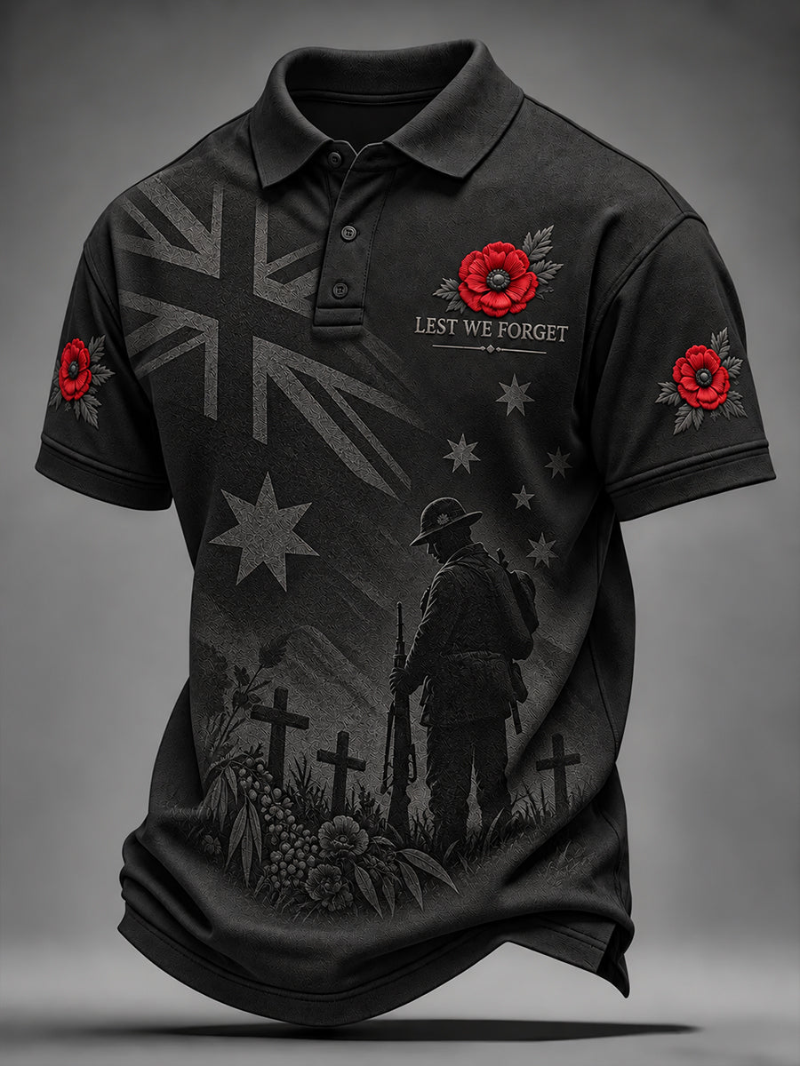 Men's Remembrance Day Australian Veterans Short Sleeve Shirt