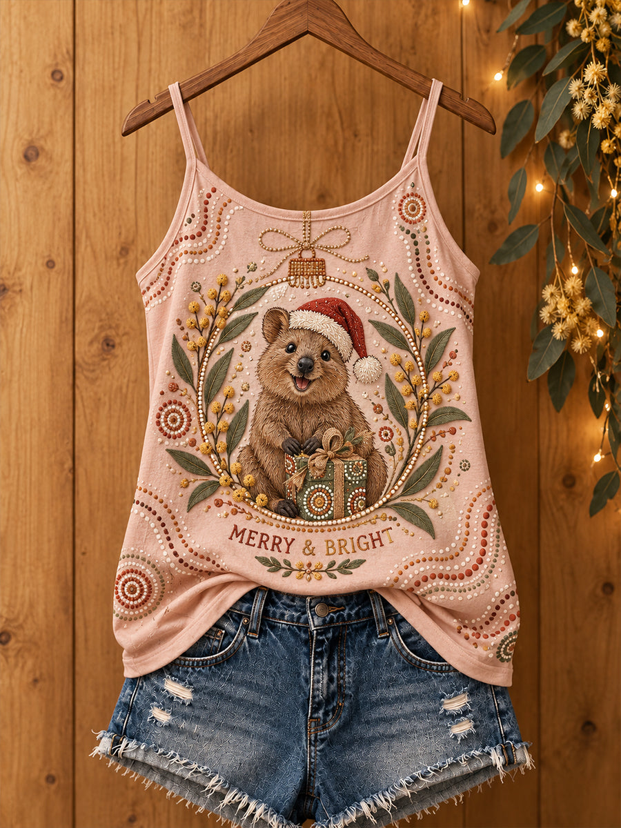 Women's AU Christmas Merry Down Under Printed Tank Tops