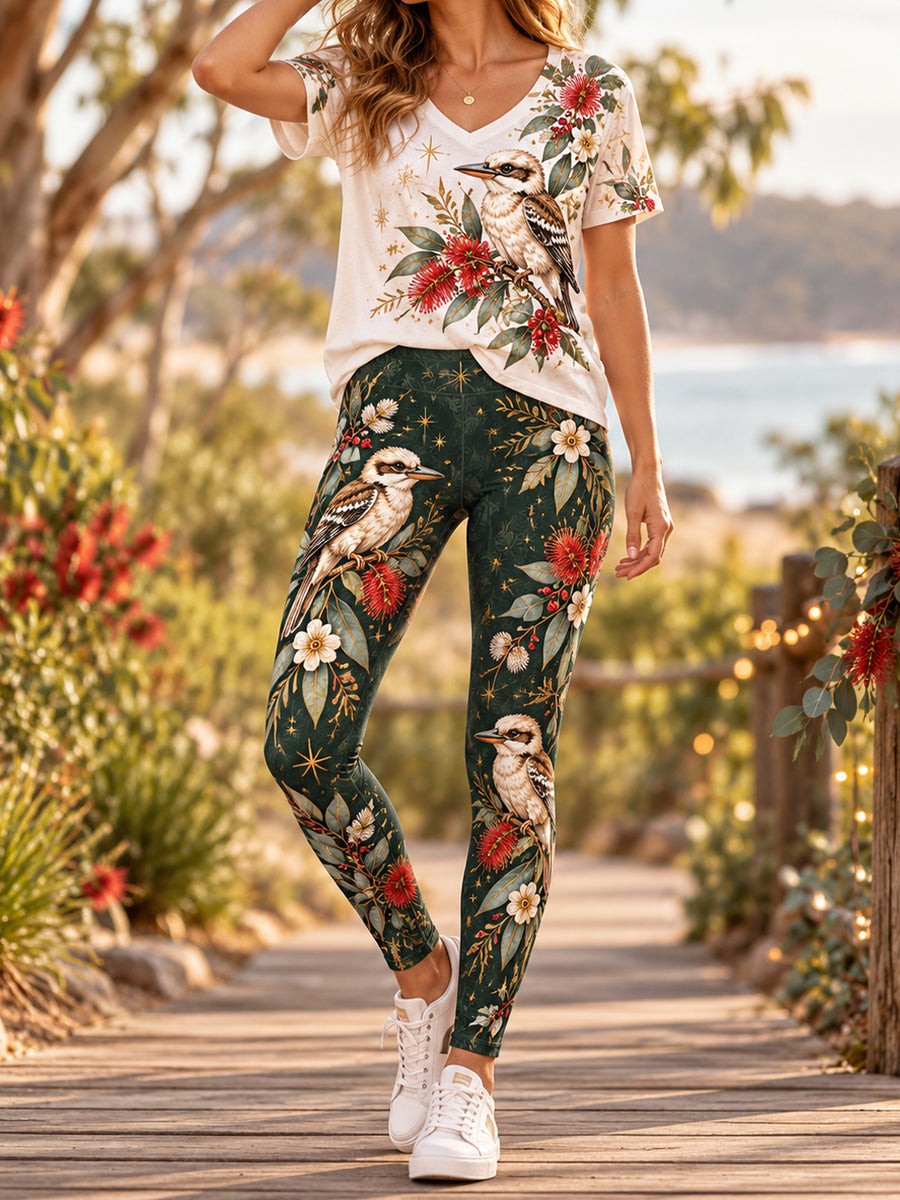 Women's Christmas In Australia High-Waisted Slim Fit Casual Leggings
