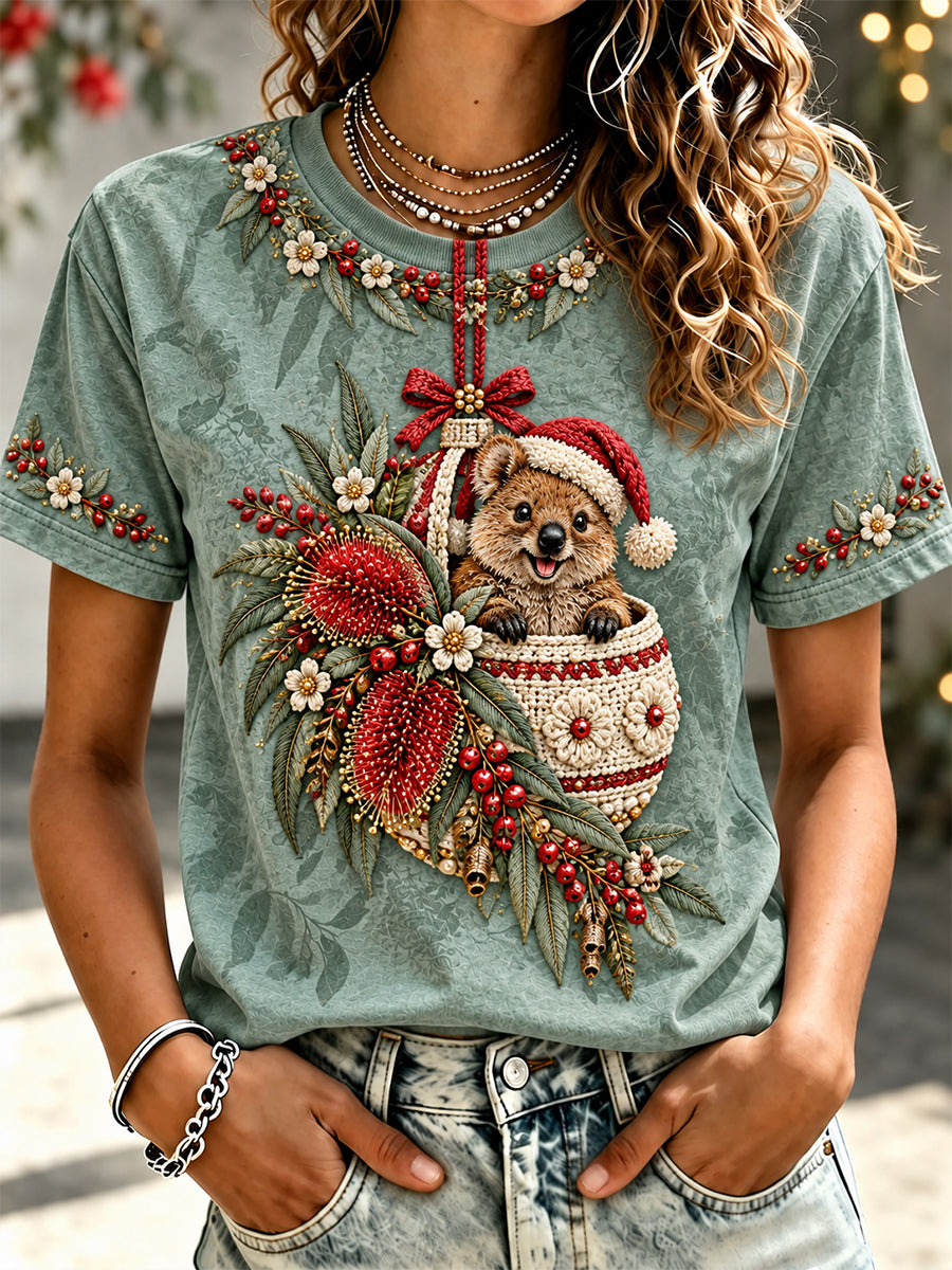 Women's Retro Australian Christmas Short-Sleeve T-Shirt