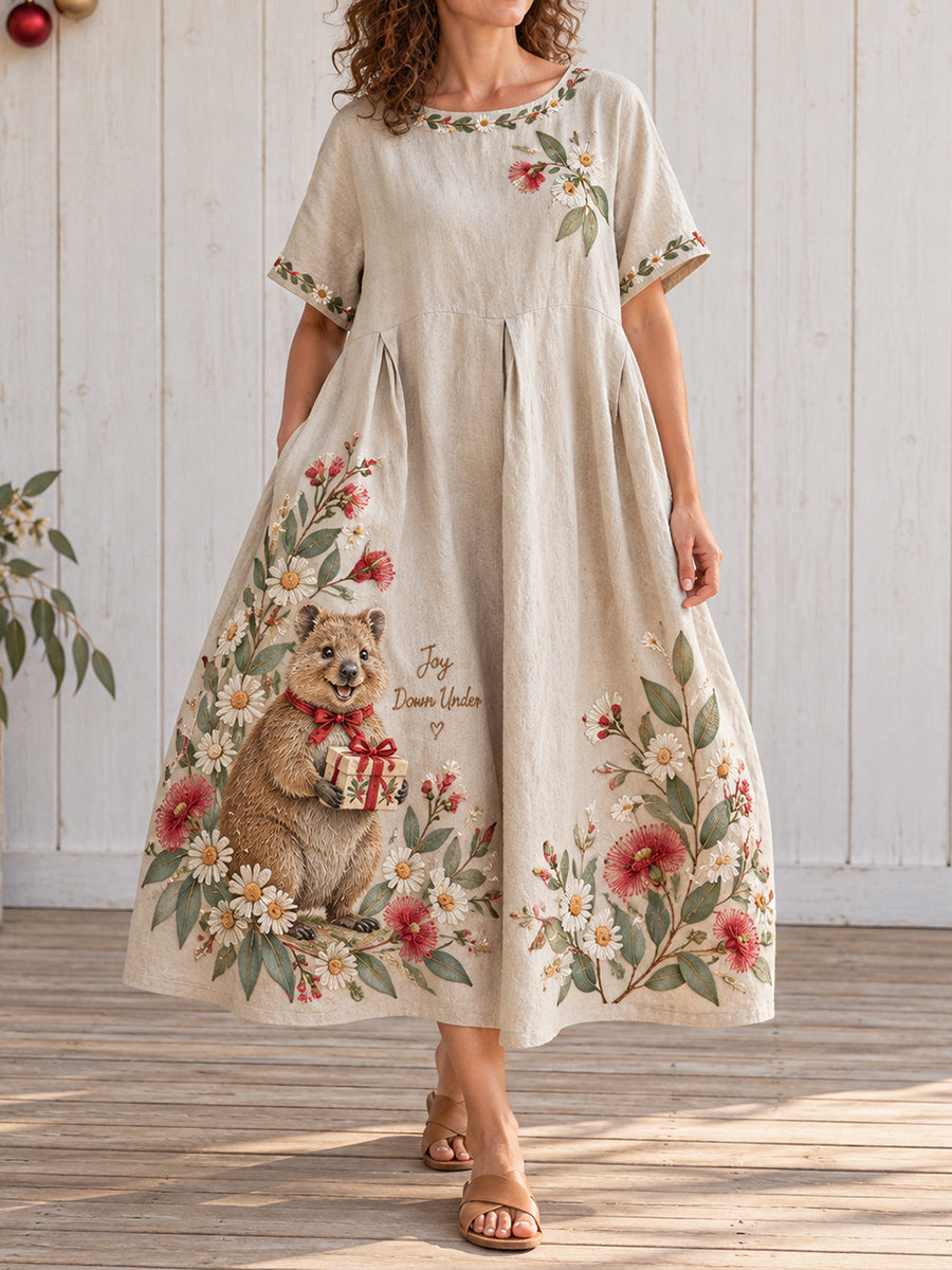 Women's AU Christmas Art Printed Dresses