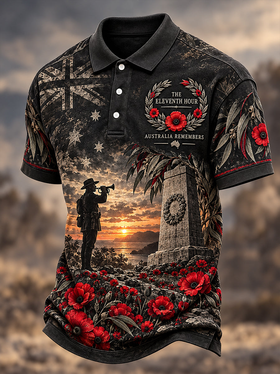 Men's Australian Veterans Remembrance Day Short Sleeve Shirt