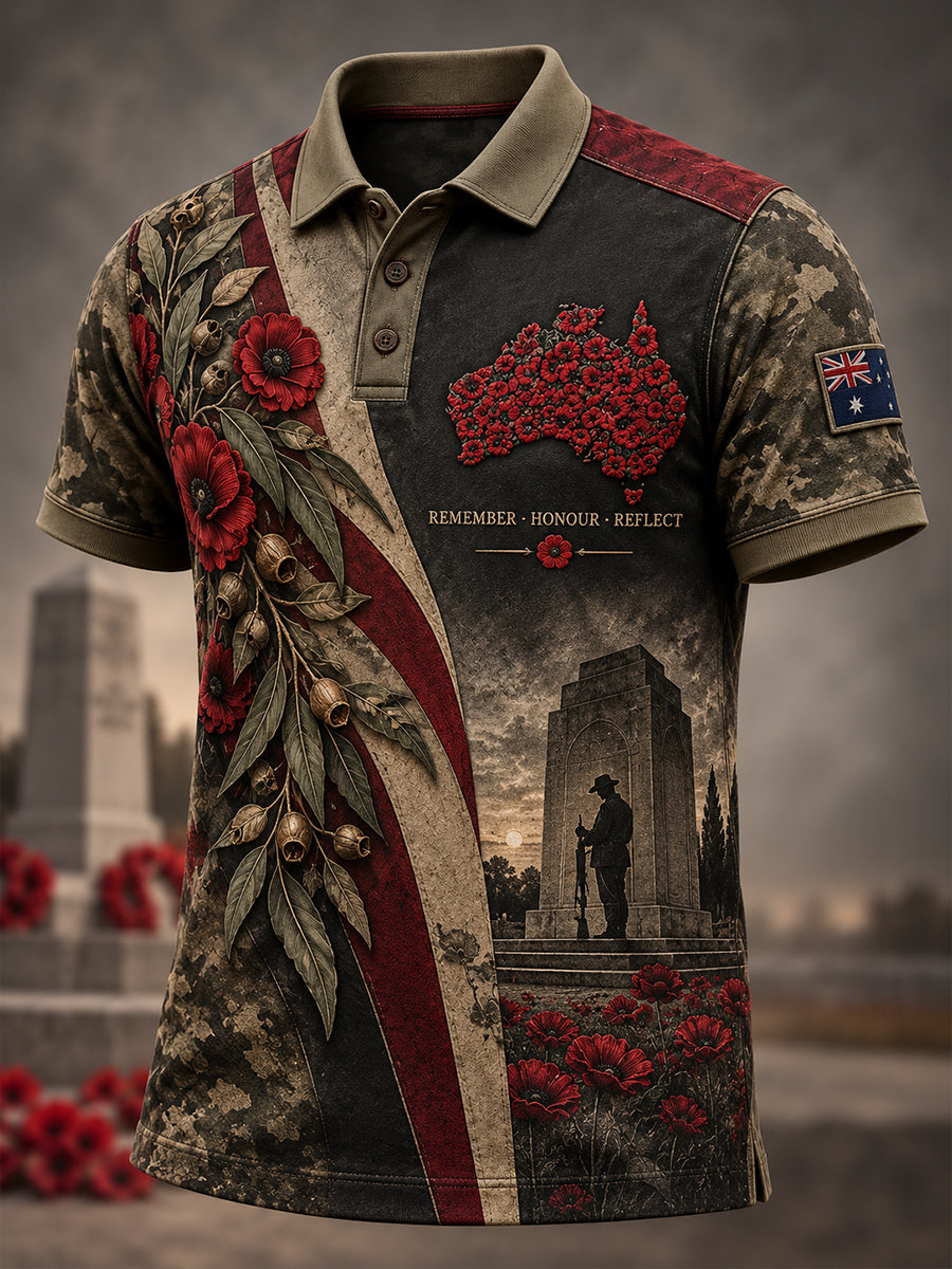 Men's Australian Veterans Remembrance Day Short Sleeve Shirt