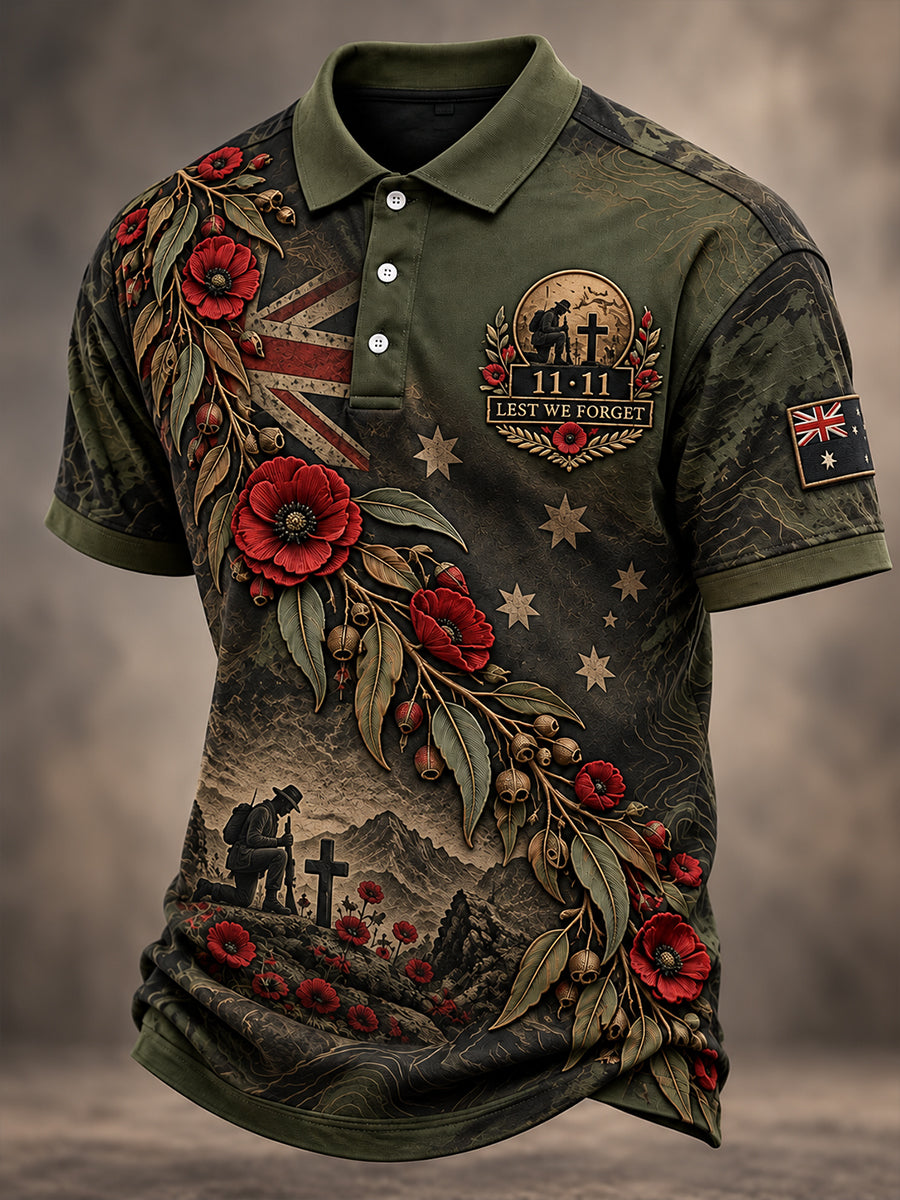 Men's Australian Veterans Remembrance Day Short Sleeve Shirt
