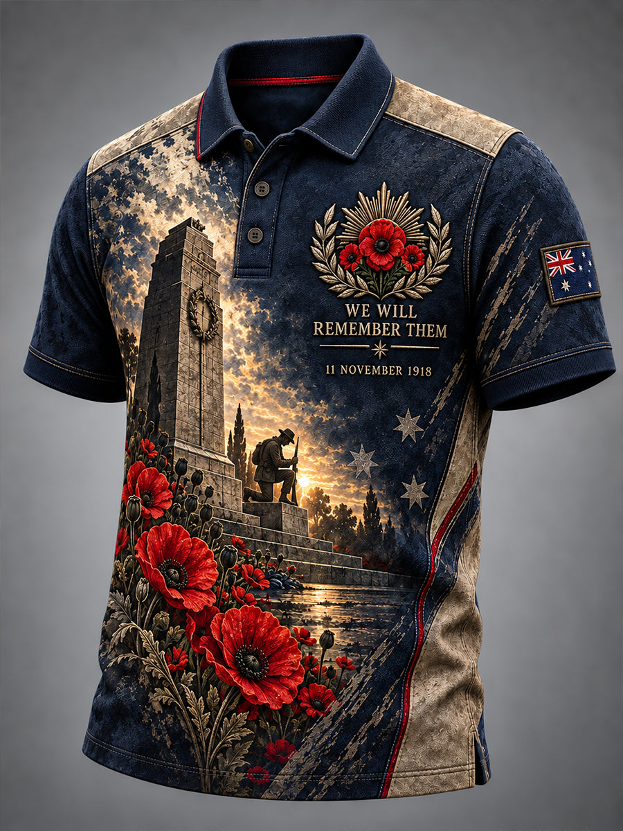 Men's Australian Veterans Remembrance Day Short Sleeve Shirt