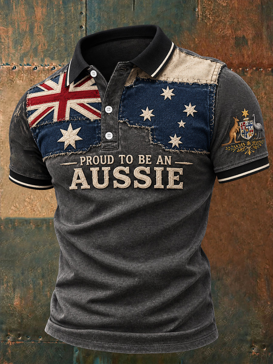 Men's Australia Day Proud Aussie Art Printed Casual Tops