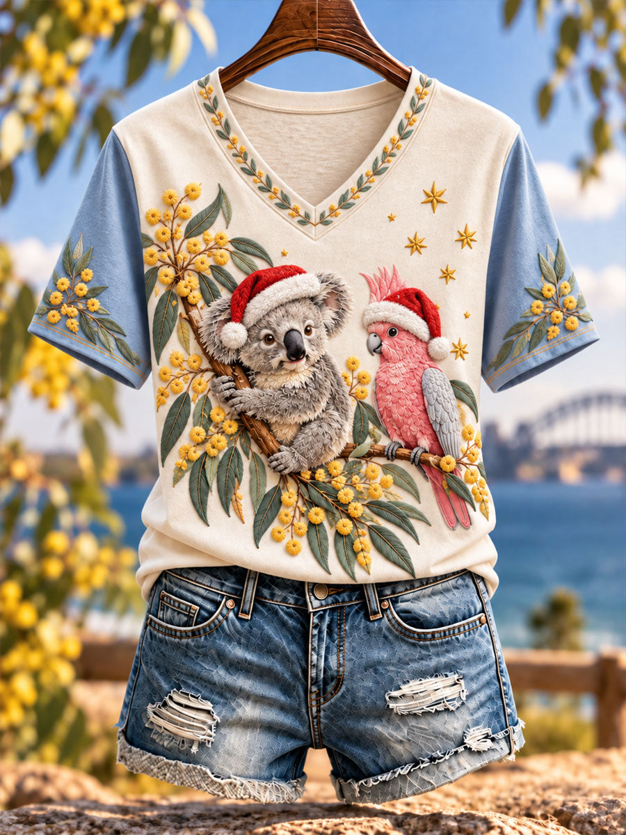 Women's Christmas in Australia Printed short-sleeved T-shirt