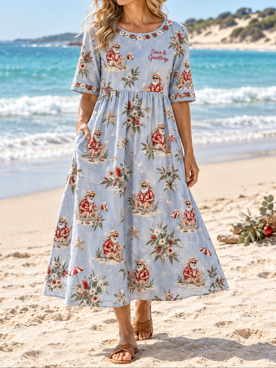 Women's AU Christmas Art Printed Dress