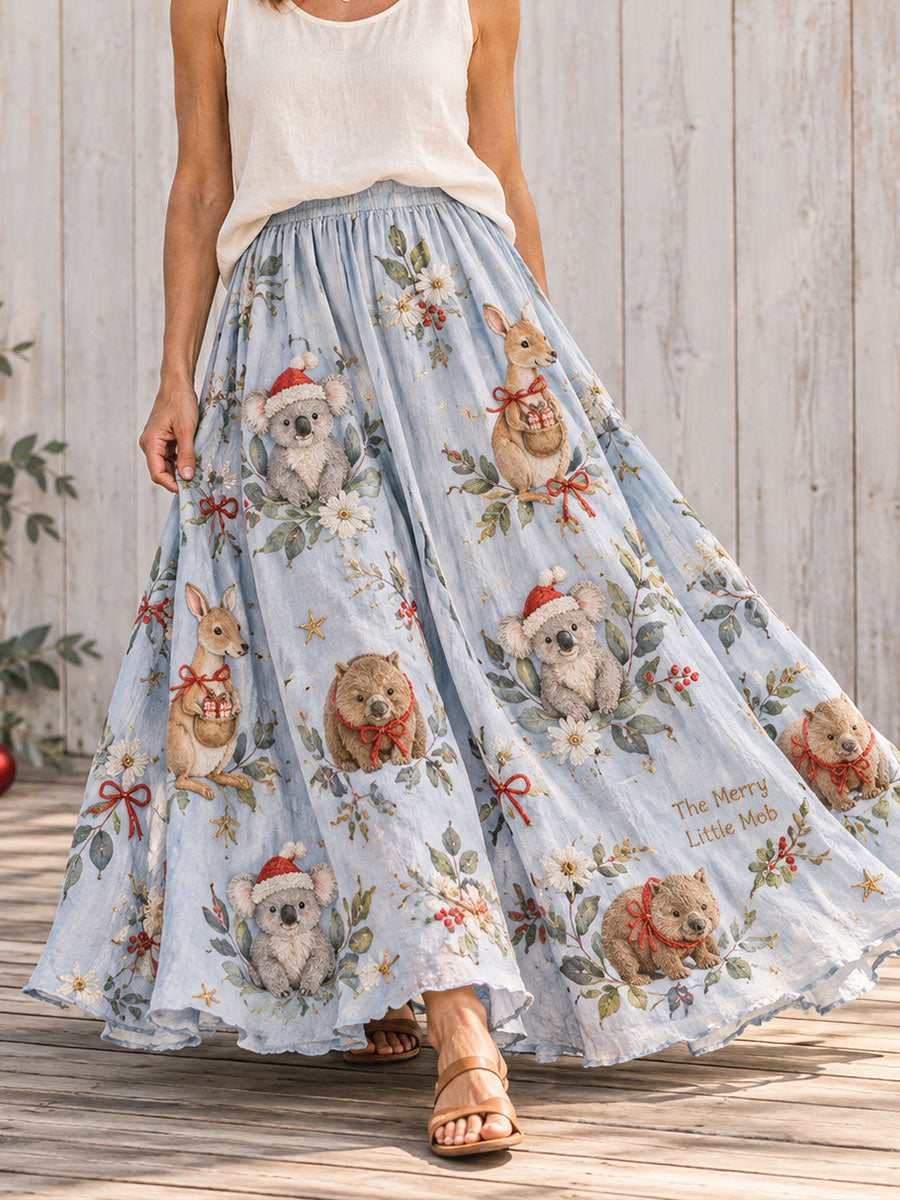 Women's AU Merry Christmas Mate Printed Skirts