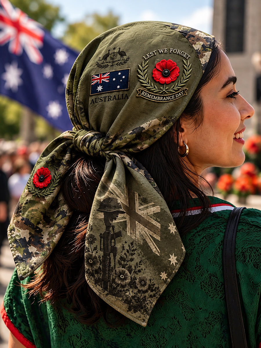 Retro Australian Remembrance Printed Versatile Headscarf