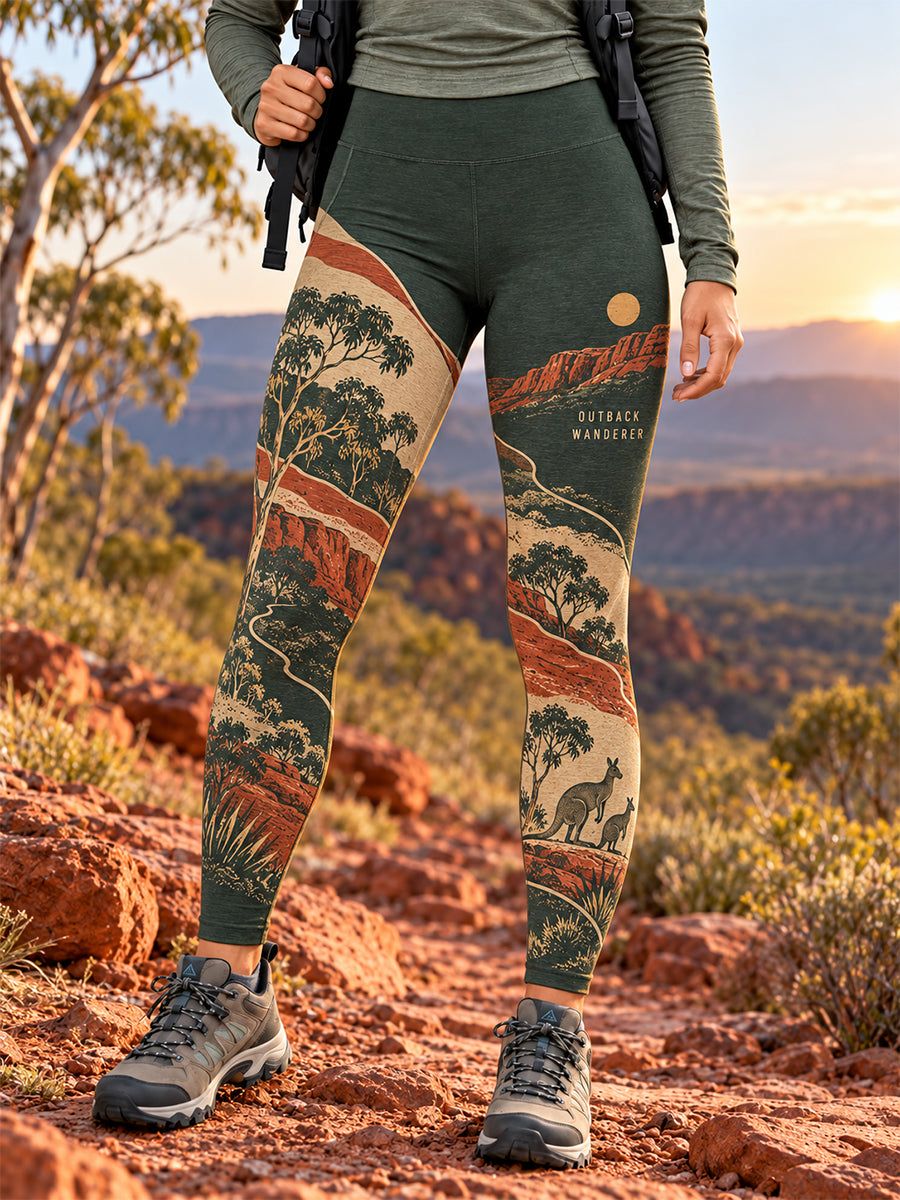 Women's Vintage Australian Outdoor Hiking Stretch Sports Leggings