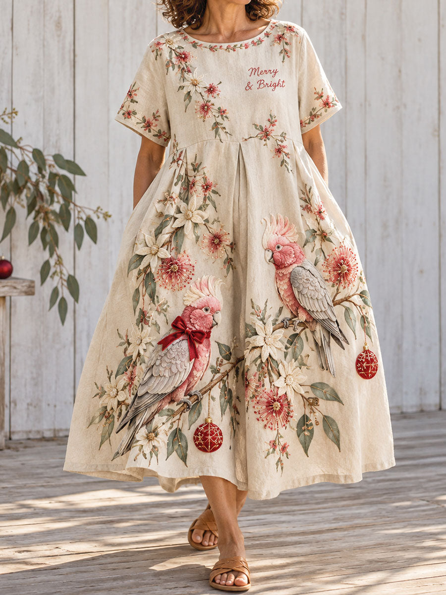 Women's AU Merry Christmas Mate Printed Dresses