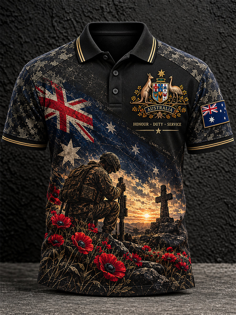 Men's Remembrance Day For Australian Veterans Short Sleeve Shirt
