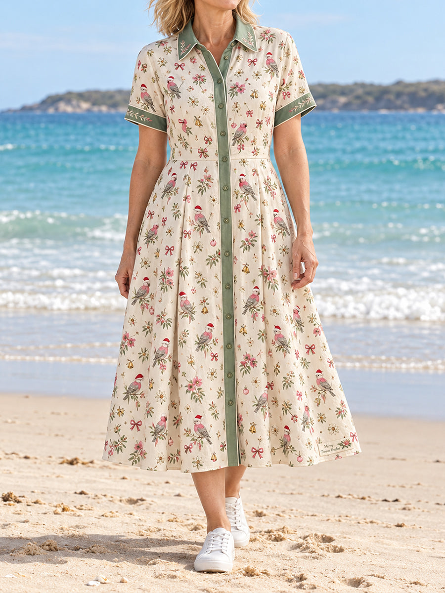 Women's Christmas Art Printed Dress