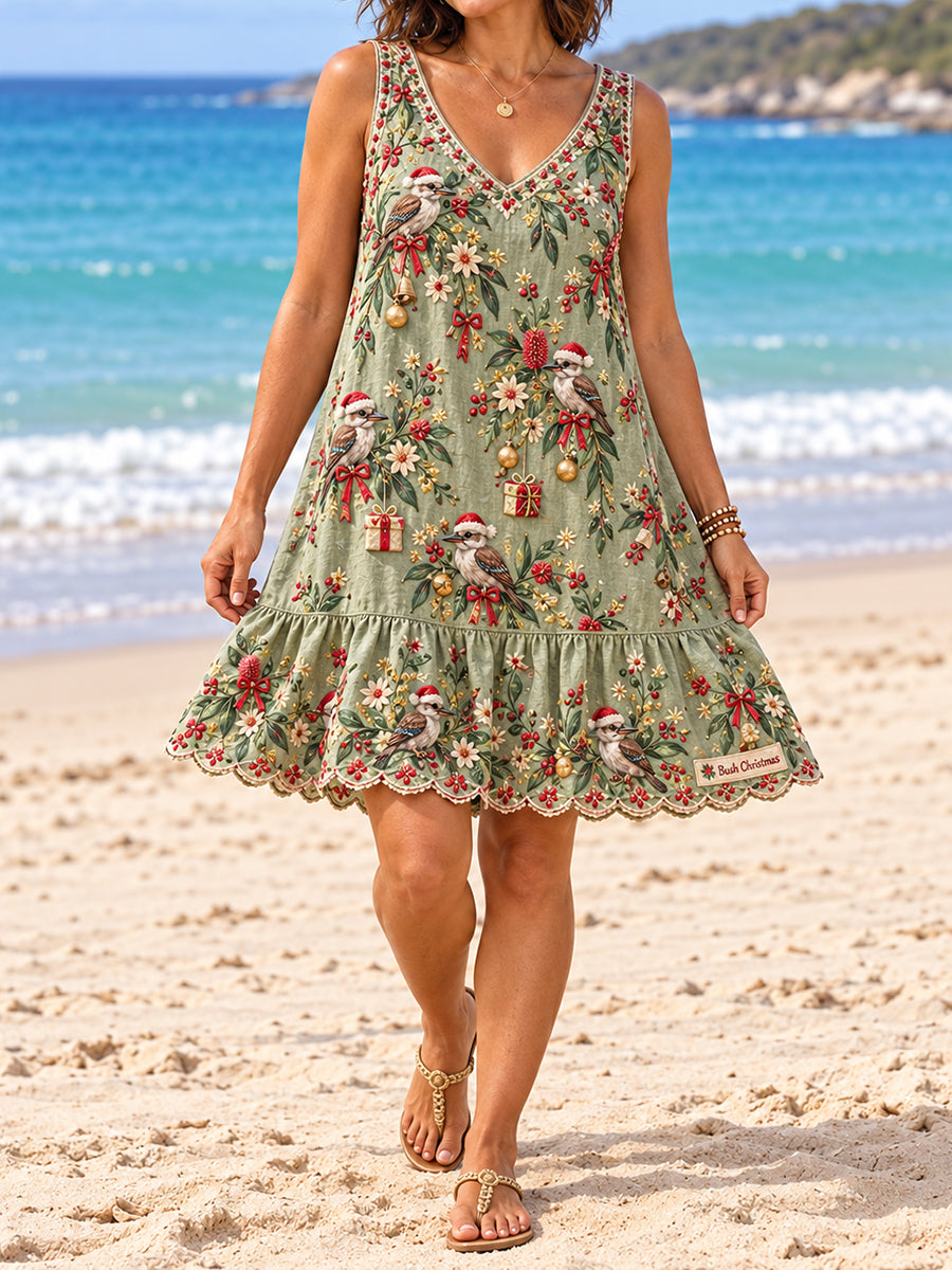 Women's Christmas Art Printed Dress