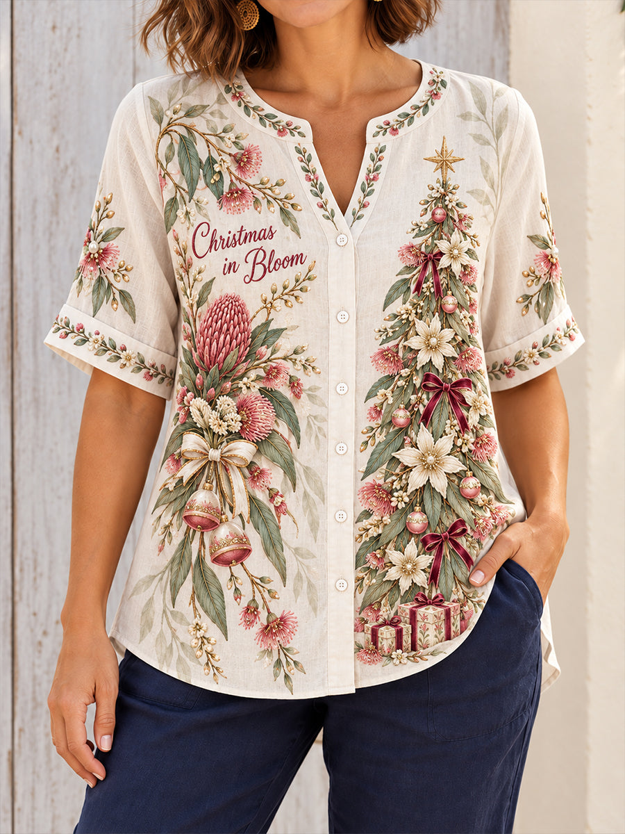Women's Christmas Art Printed Shirt