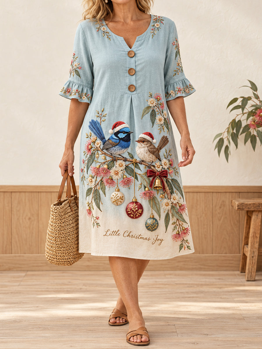 Women's Christmas Art Printed Dress