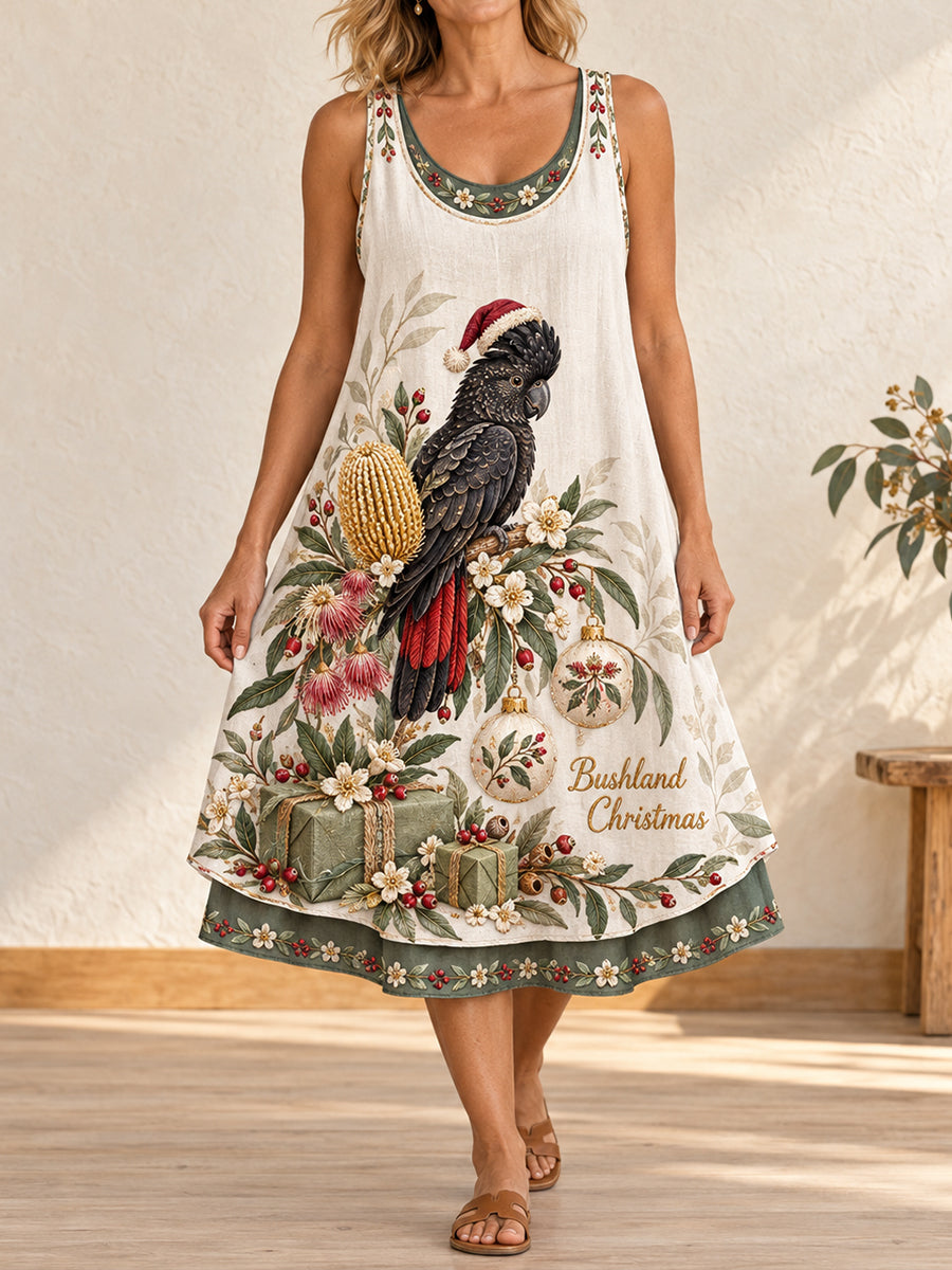Women's Christmas Art Printed Dress