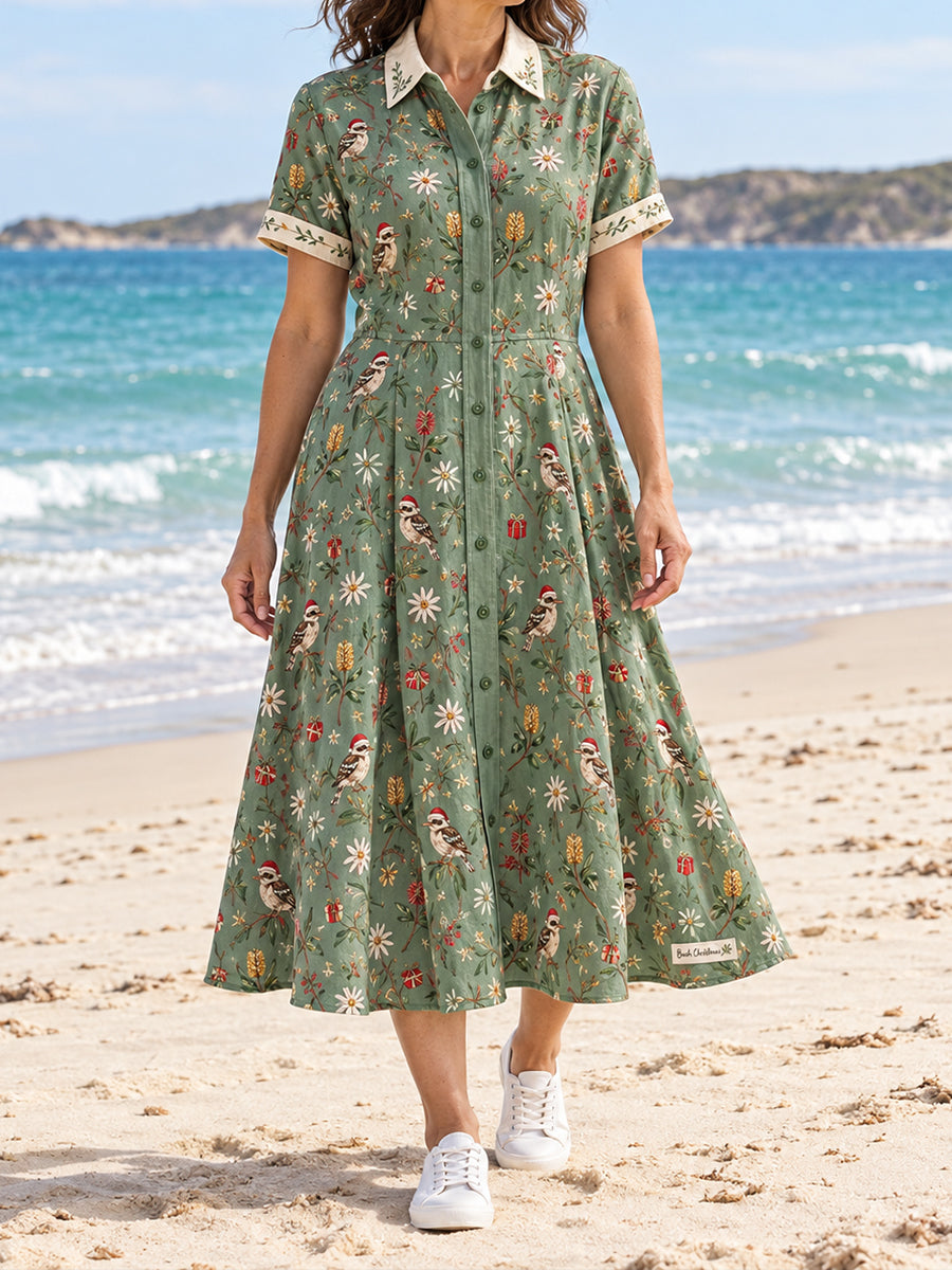Women's Christmas Art Printed Dress