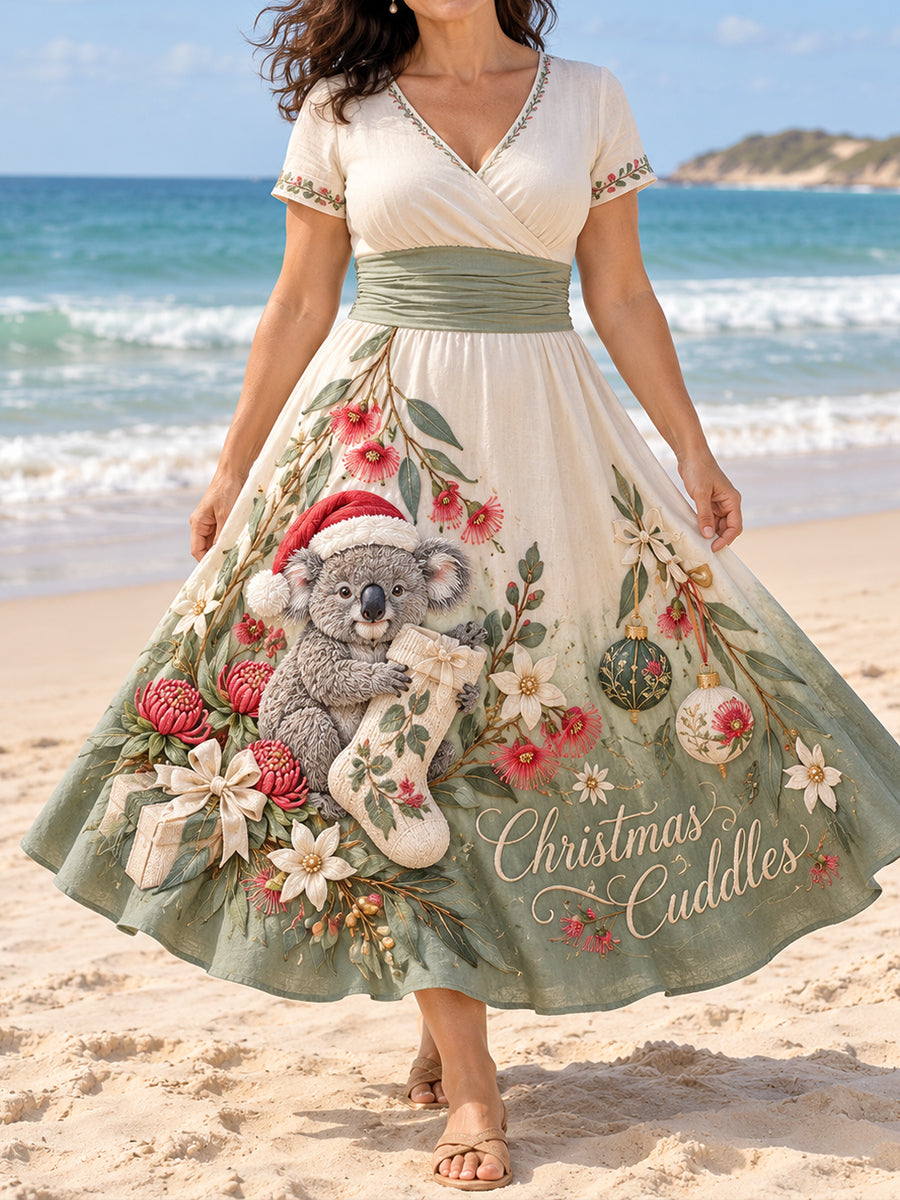 Women's Christmas Art Printed Dress