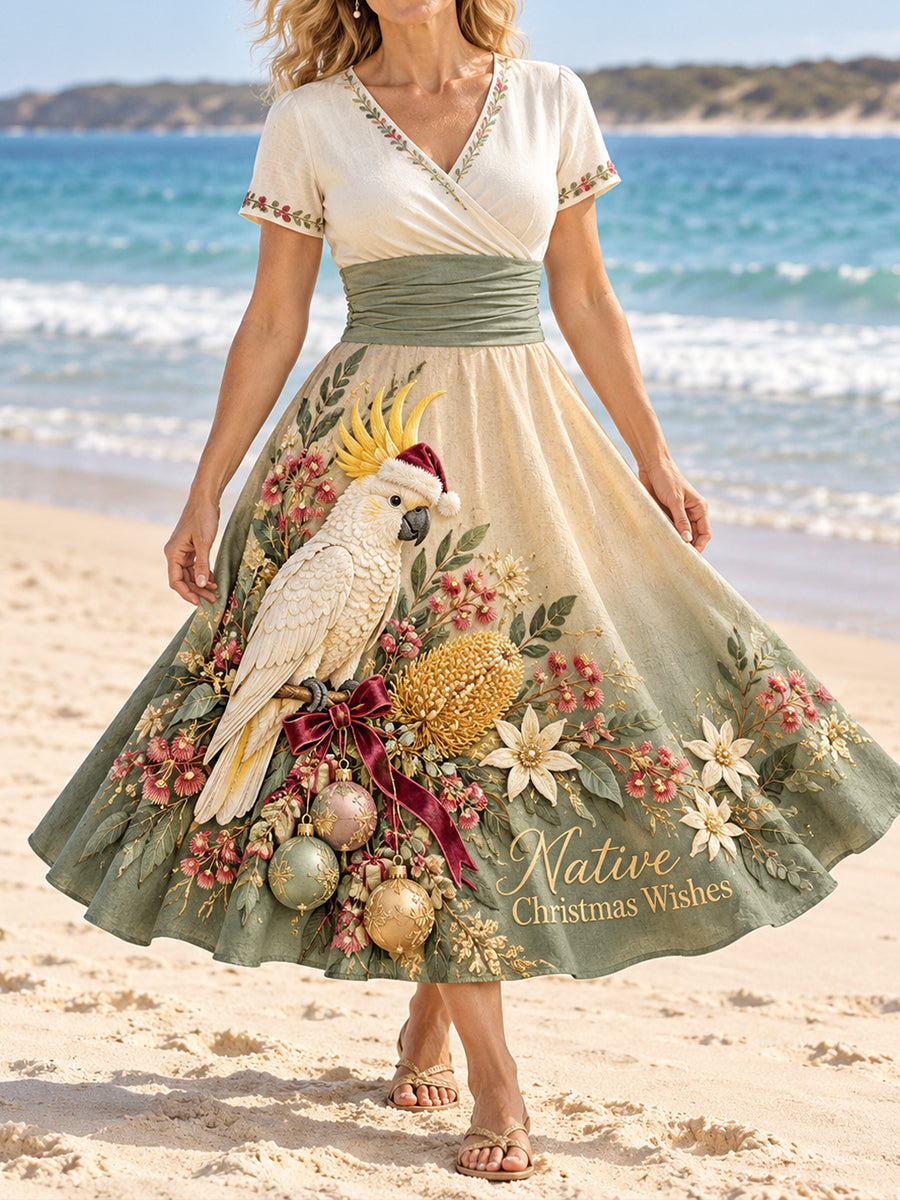 Women's Christmas Art Printed Dress