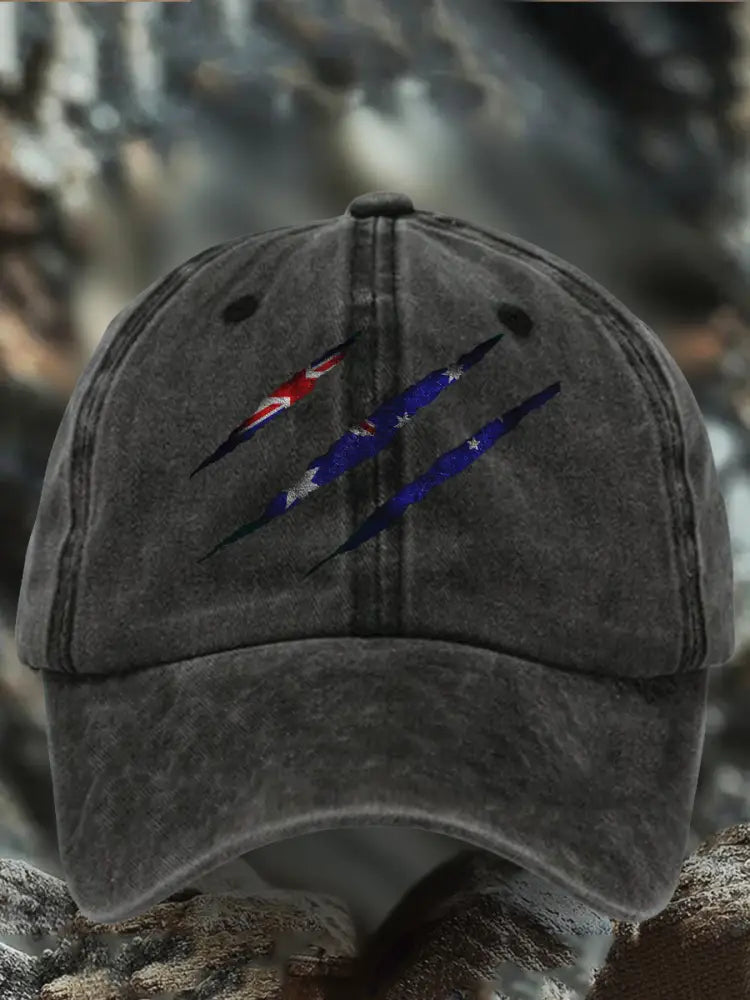 Unisex AU Flag Printed Hat Black / JM