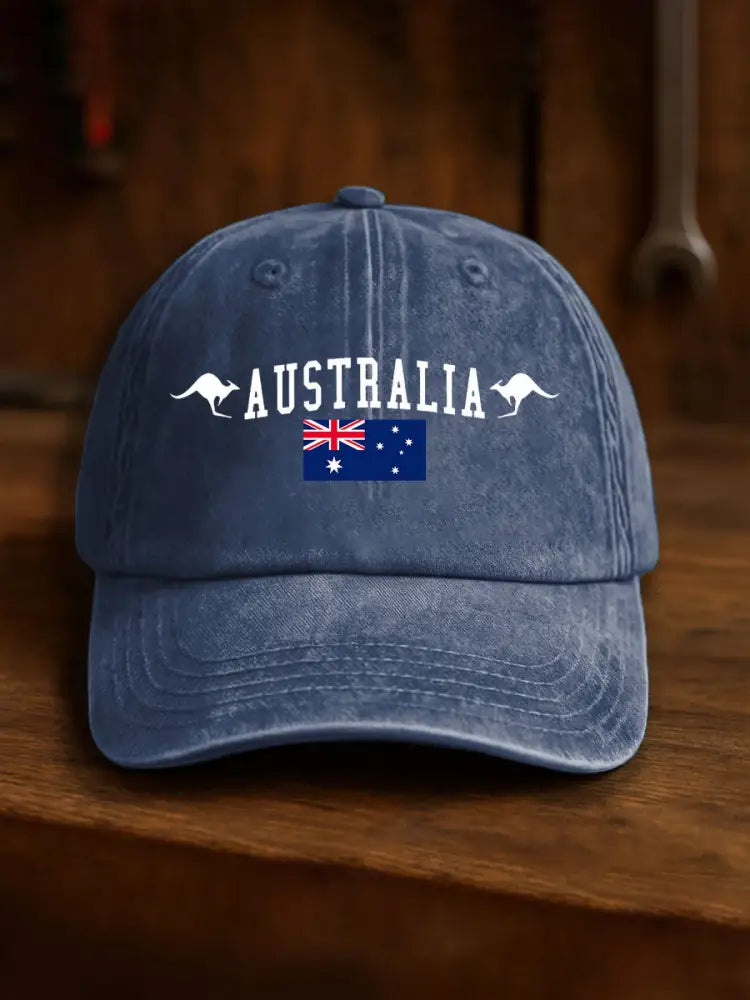Unisex Australia Patriotic Printed Hats Navy Blue / JM
