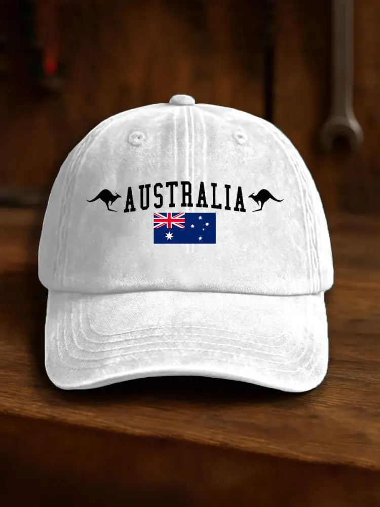 Unisex Australia Patriotic Printed Hats White / JM