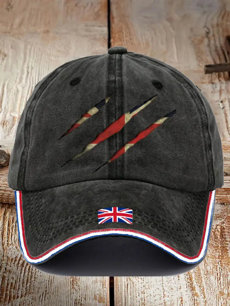 Unisex UK Flag Printed Hat Black / JM