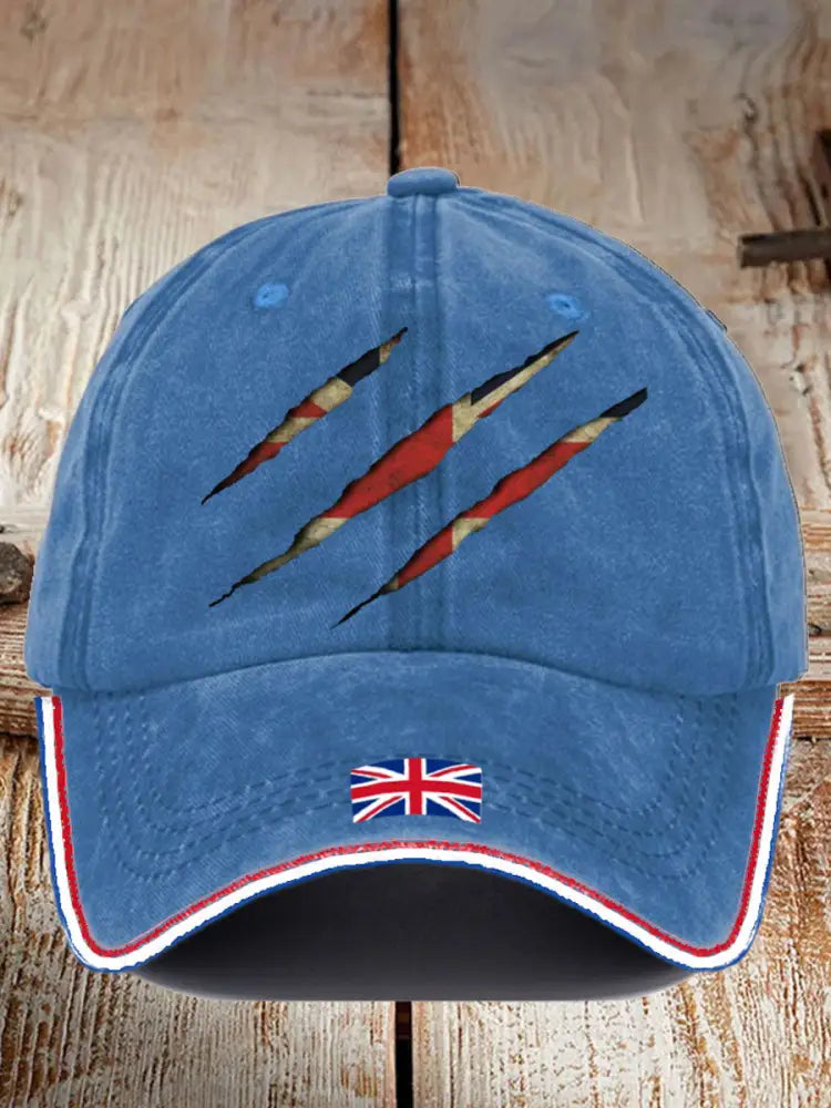Unisex UK Flag Printed Hat Blue / JM