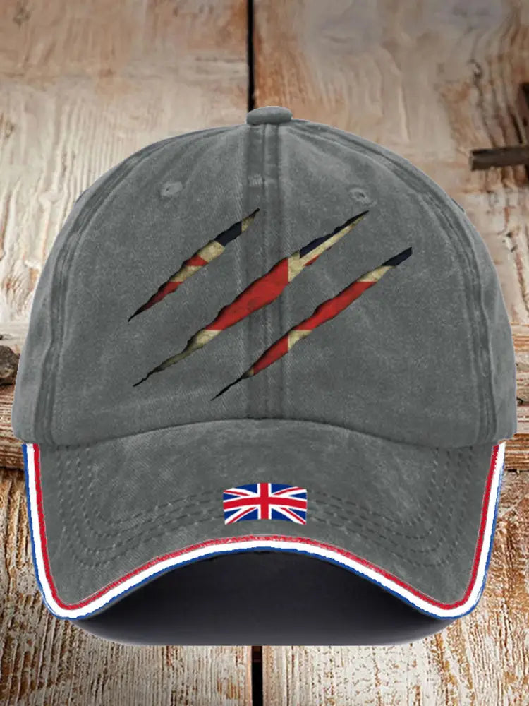Unisex UK Flag Printed Hat Light Gray / JM