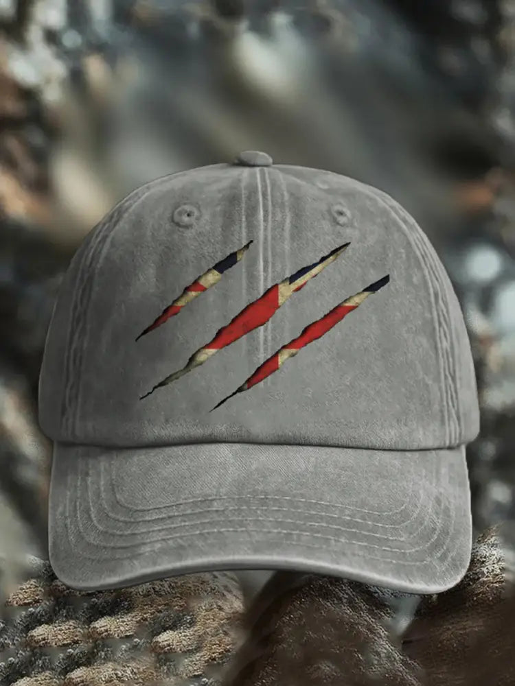 Unisex UK Flg Pride Print Hat Light Gray / JM