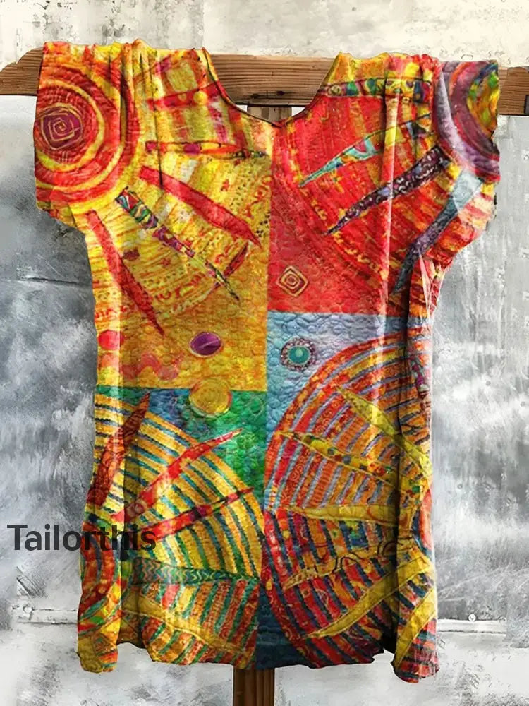 Women’s Hippies Symbol Peace&Love Printed T-shirt As picture / S