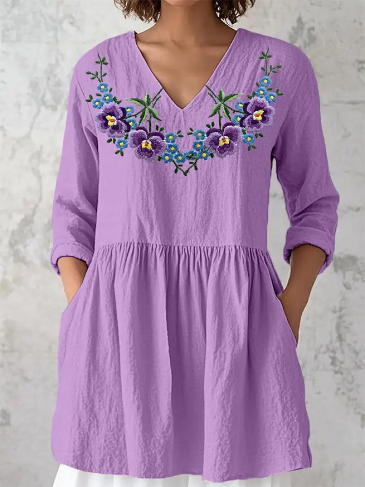 Women’s Purple Floral Print Alzheimer’s Awareness Support Shirt Lavender / S