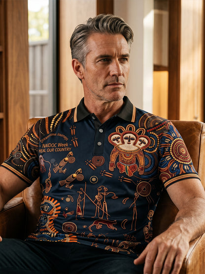 Men's AU Aboriginal Culture Short-Sleeve Polo Shirt
