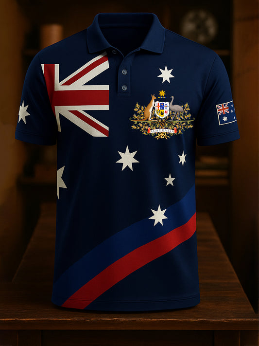 Men's Vintage Australian Casual Polo Shirt