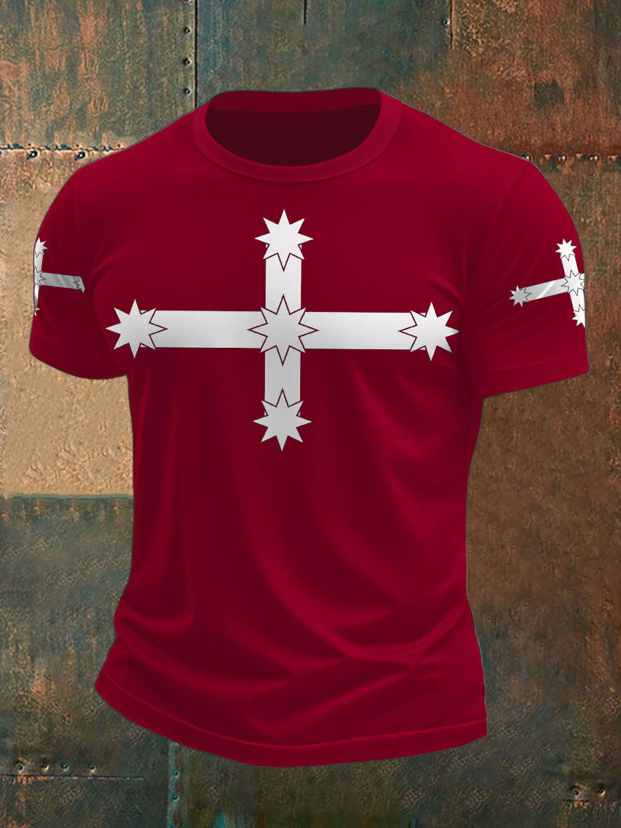 Men's AU Eukera Flag Printed T-shirt