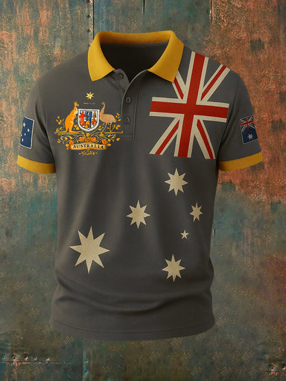 Men's Vintage Australian Holiday Smart Casual Polo Shirt