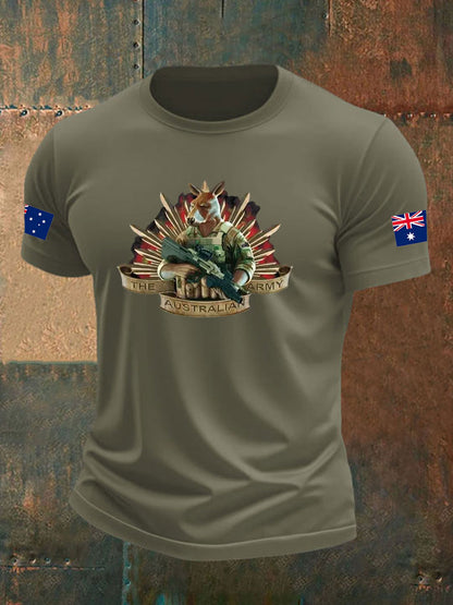 Men's Australia Veteran imitation cotton short-sleeved T-shirt