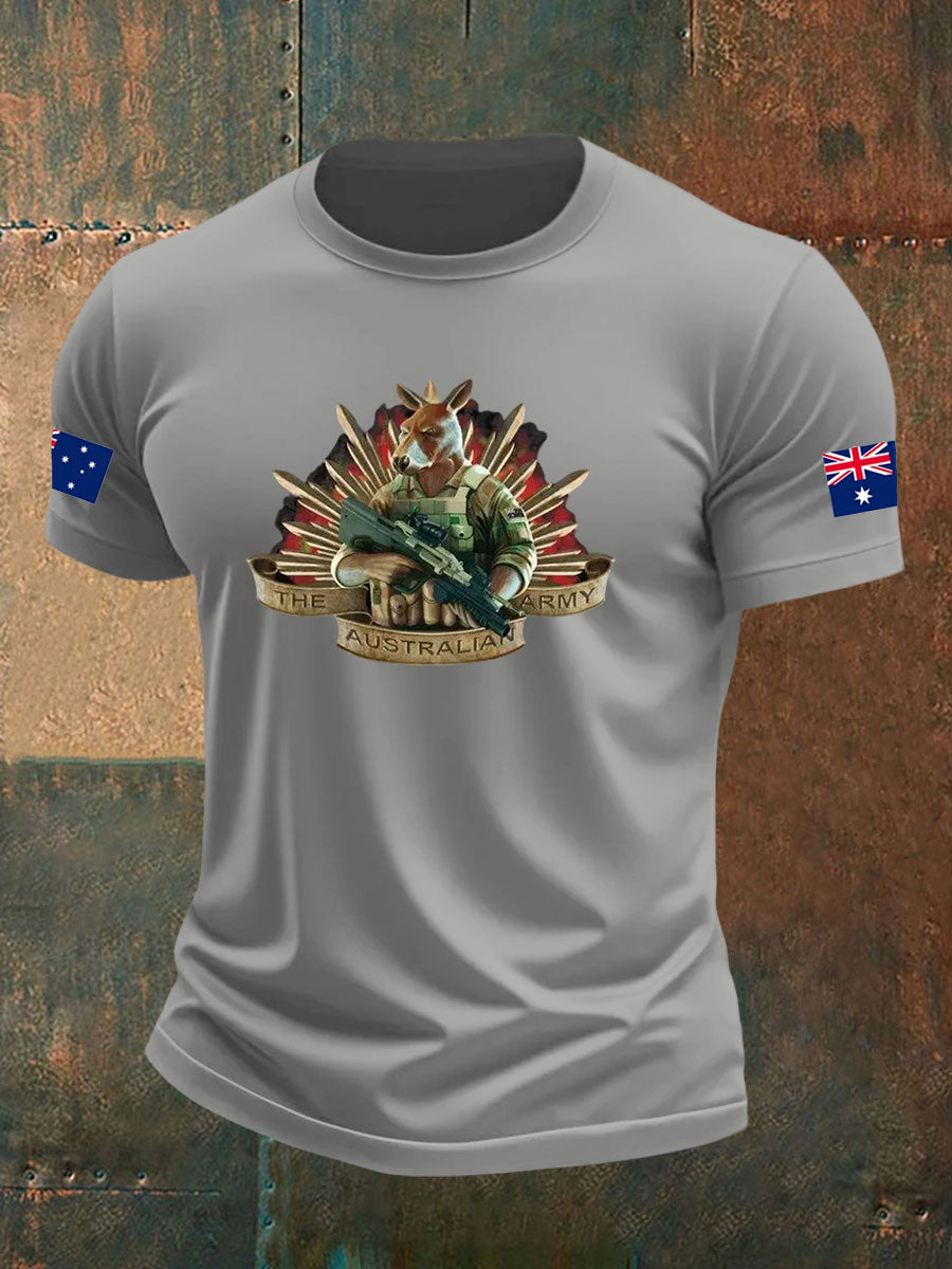 Men's Australia Veteran imitation cotton short-sleeved T-shirt