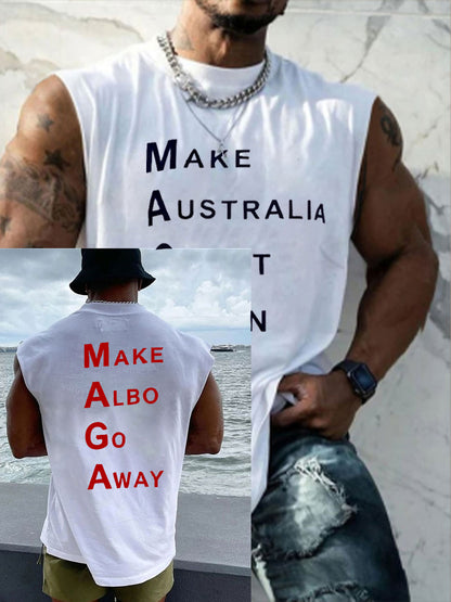 Men's  Make Australia Great Again Printed vests