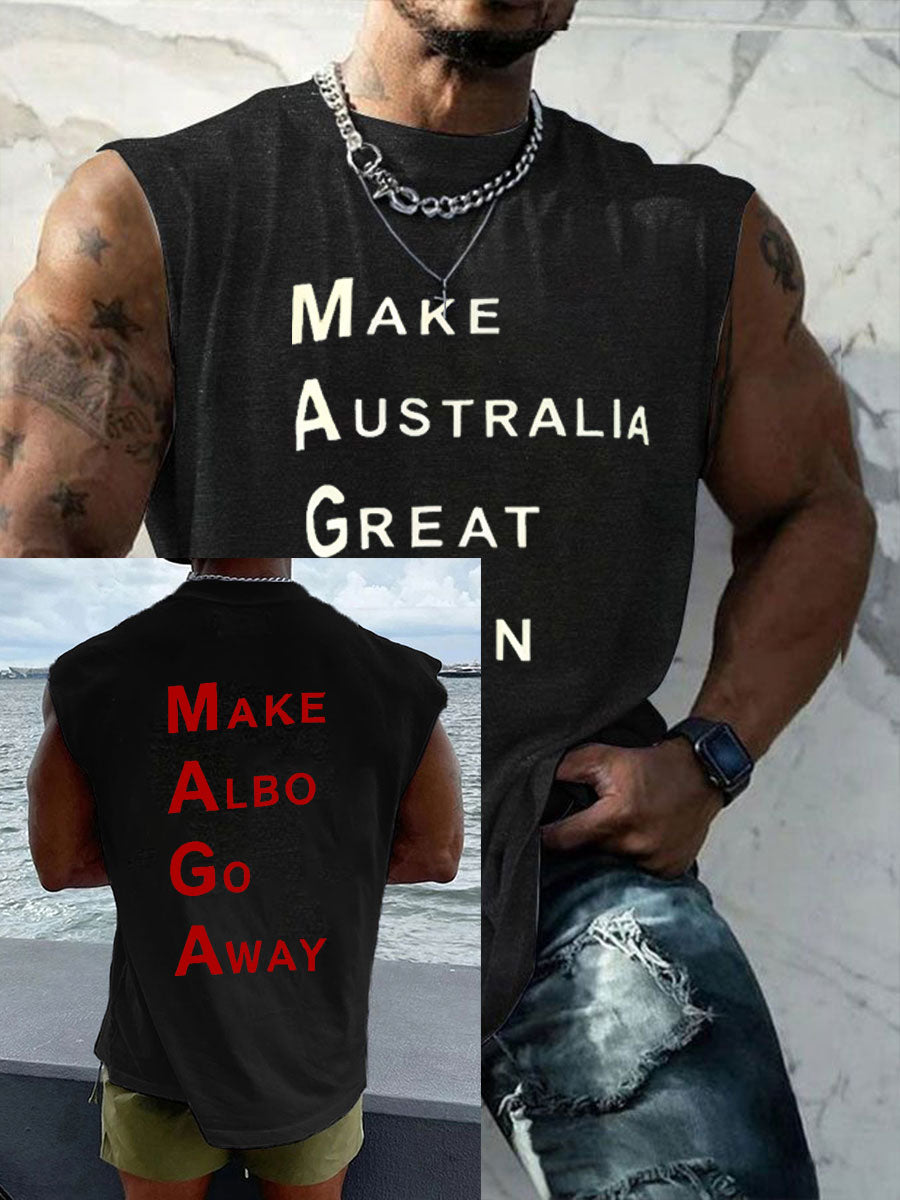 Men's  Make Australia Great Again Printed vests