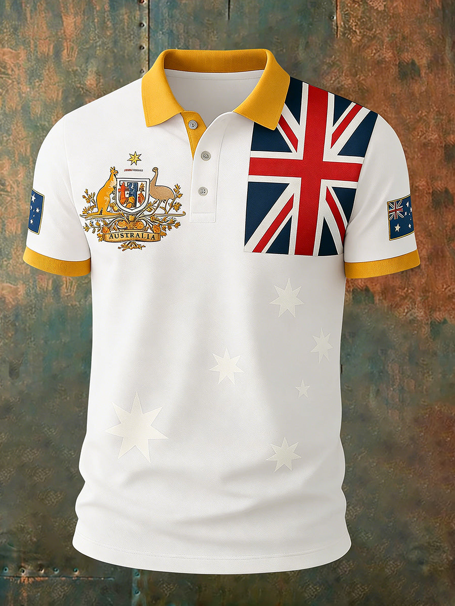 Men's Vintage Australian Holiday Smart Casual Polo Shirt