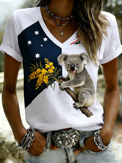 Women's  Vintage Australian Holiday Casual Comfortable Short Sleeve T-Shirt