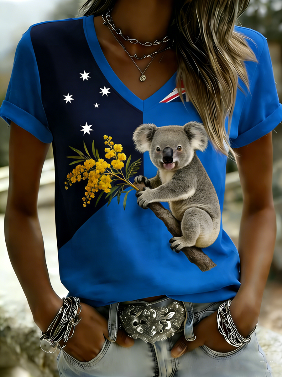 Women's  Vintage Australian Holiday Casual Comfortable Short Sleeve T-Shirt