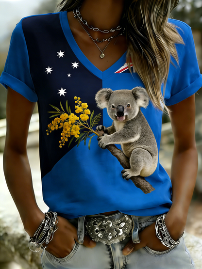 Women's  Vintage Australian Holiday Casual Comfortable Short Sleeve T-Shirt