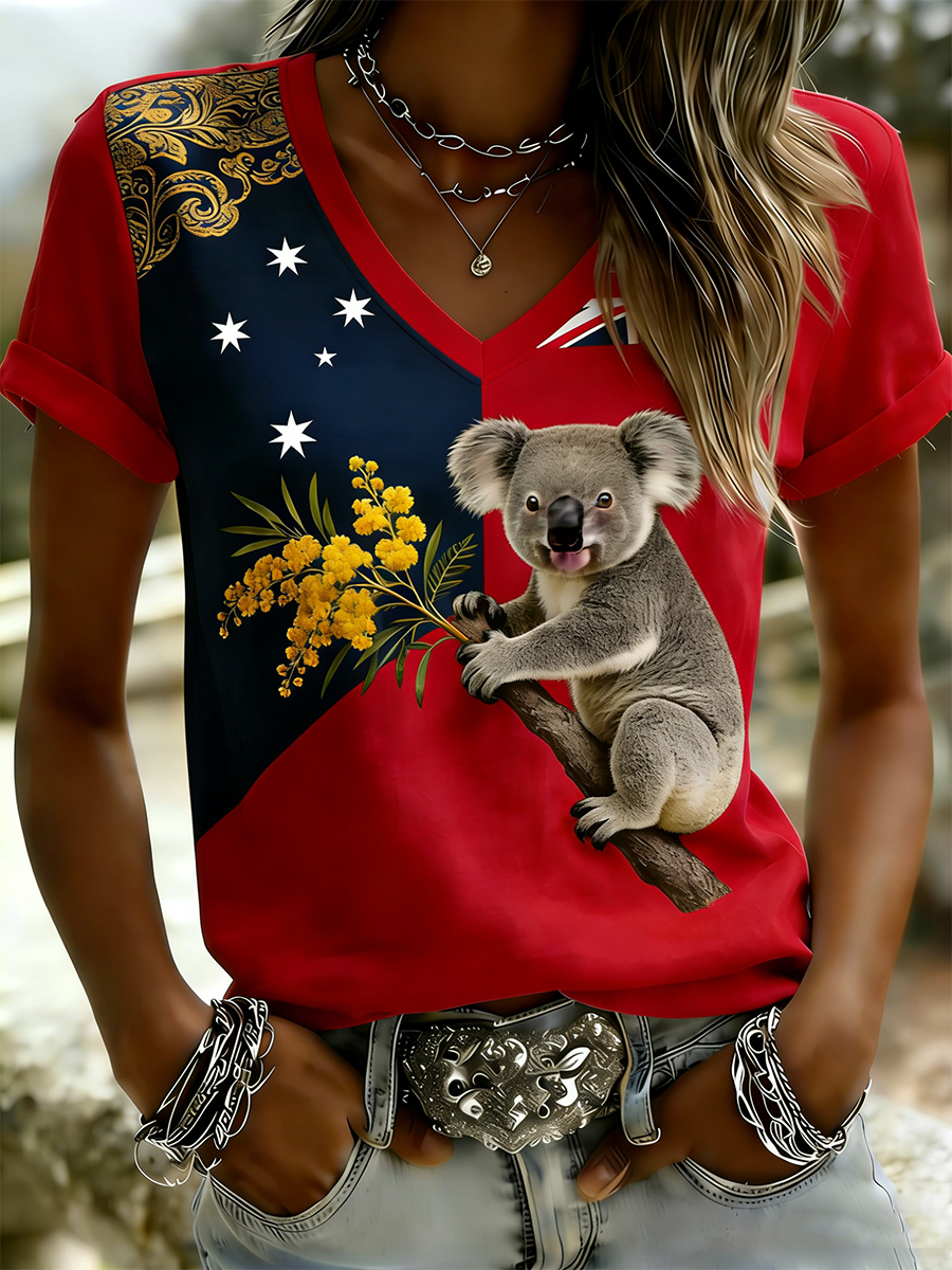 Women's  Vintage Australian Holiday Casual Comfortable Short Sleeve T-Shirt
