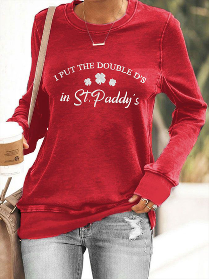 Women's I Put The Double D's In St.Paddy's Polyester Waisted Sweatshirt