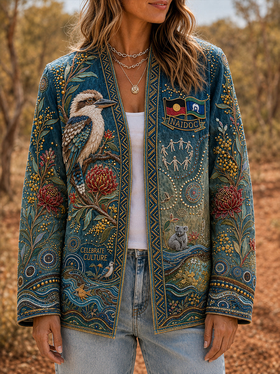 Women's Australian Naidoc Week Denim Casual Cardigan